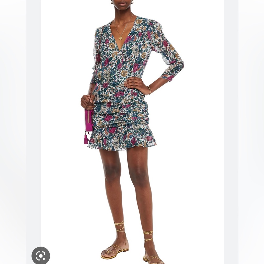 Veronica Beard Marilla Dress in Ivory Floral